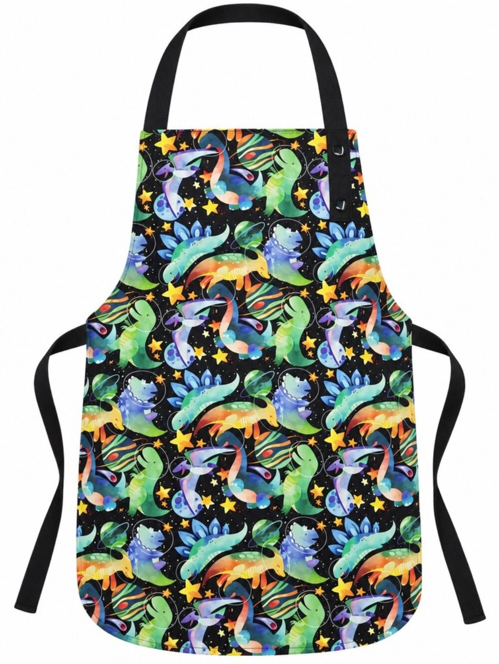 Kids Canvas Apron %100 Cotton Canvas Space Dinos Print Size 8-12 Years
